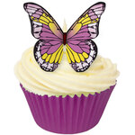 Edible Purple and Yellow Wafer Butterflies (12) - Best Before 05/2024